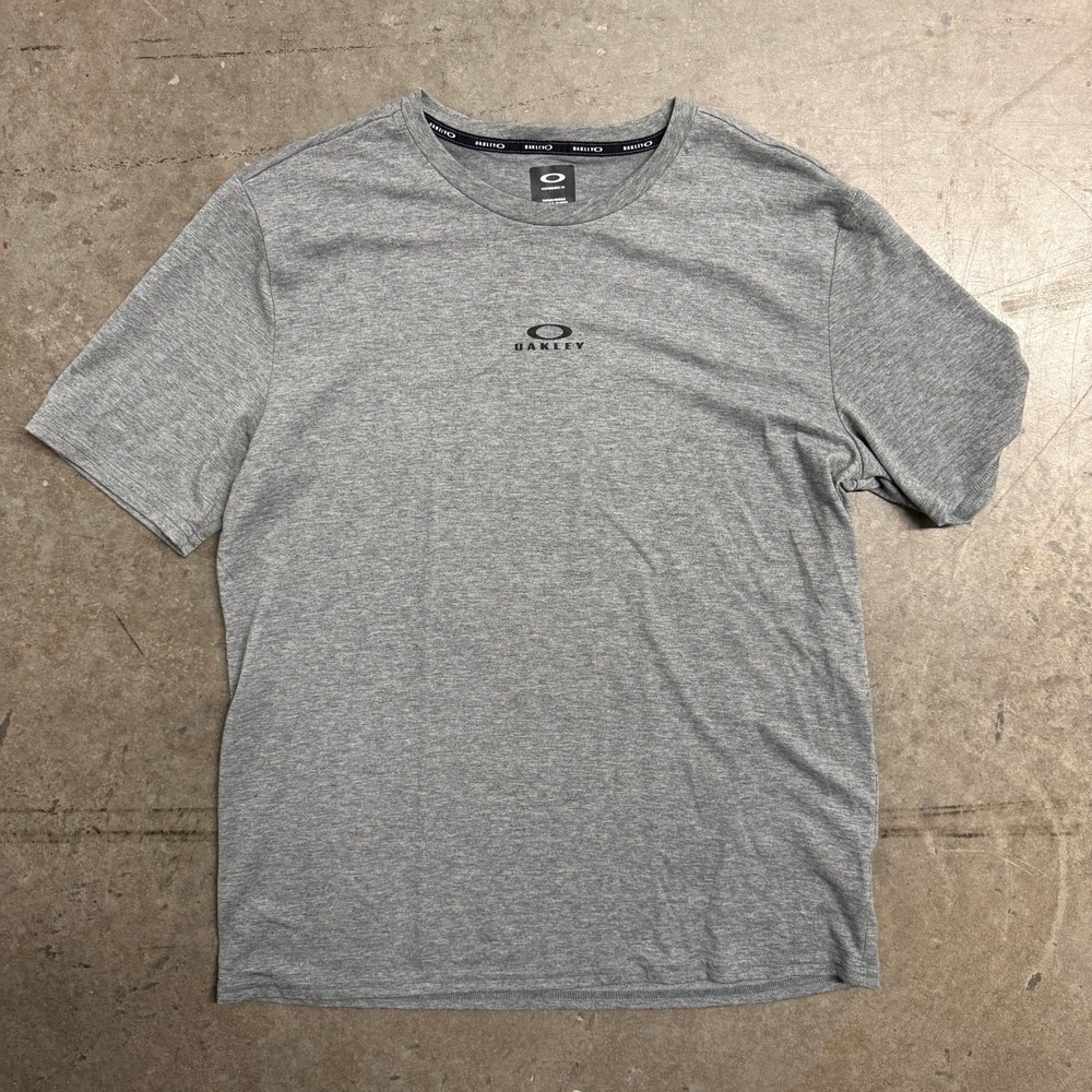 Oakley Mens Performance Fit O Hydrolix T-Shirt Heather Gray XL Logo Tee